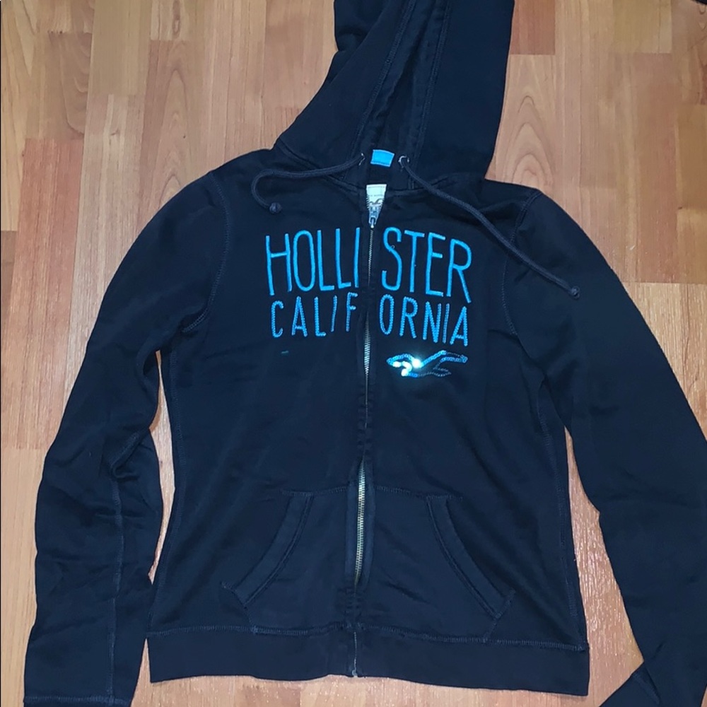 navy blue hollister hoodie